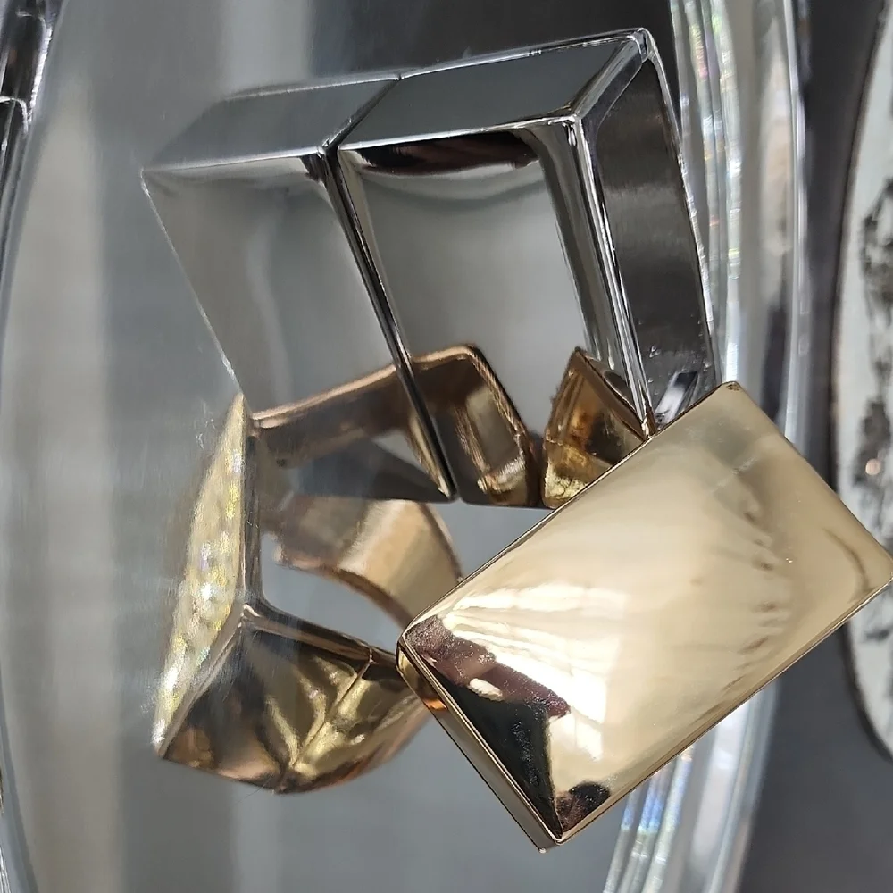 Silver Geometric Bangle
